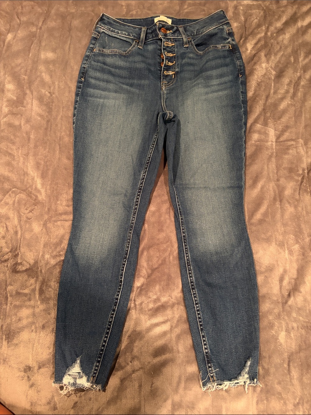 Maurices Medium Blue High-Rise Button-Fly Cropped Jeans